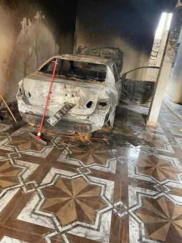 حريق هائل في منزل عمدة عرفات